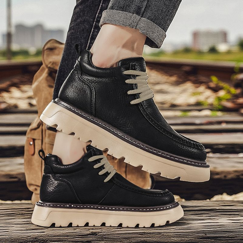 Men'S Shoes With Height Increase - Men Winter Chelsea Boots British Style
