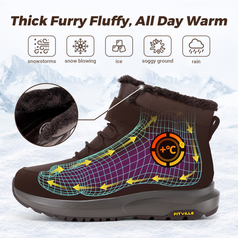 FitVille Mens Winter Boots Wid - Men'S Shoes Water Resistant review and price