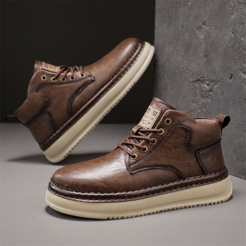 Men's Handmade Retro High-Top  - Men Shoes High review and price