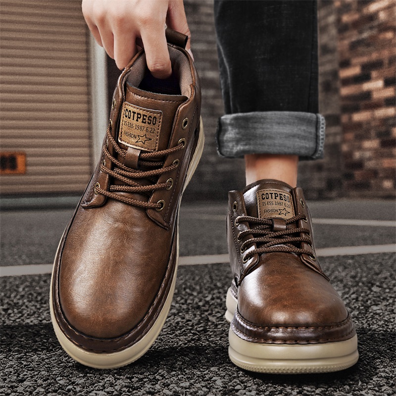 Men's Handmade Retro High-Top  - Men Shoes High review and price