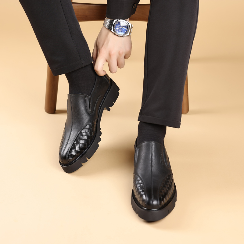 Black men's leather shoes Thic - Men Shoes Prada review and price