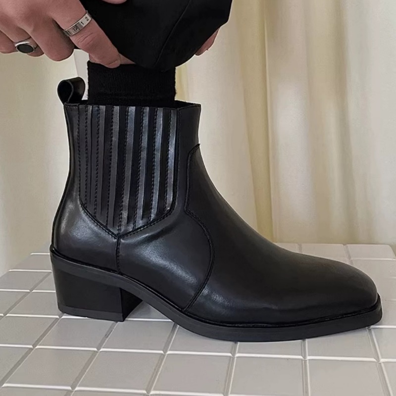 Autumn Winter Black Leather Sh - Men'S Shoes With Height Increase review and price