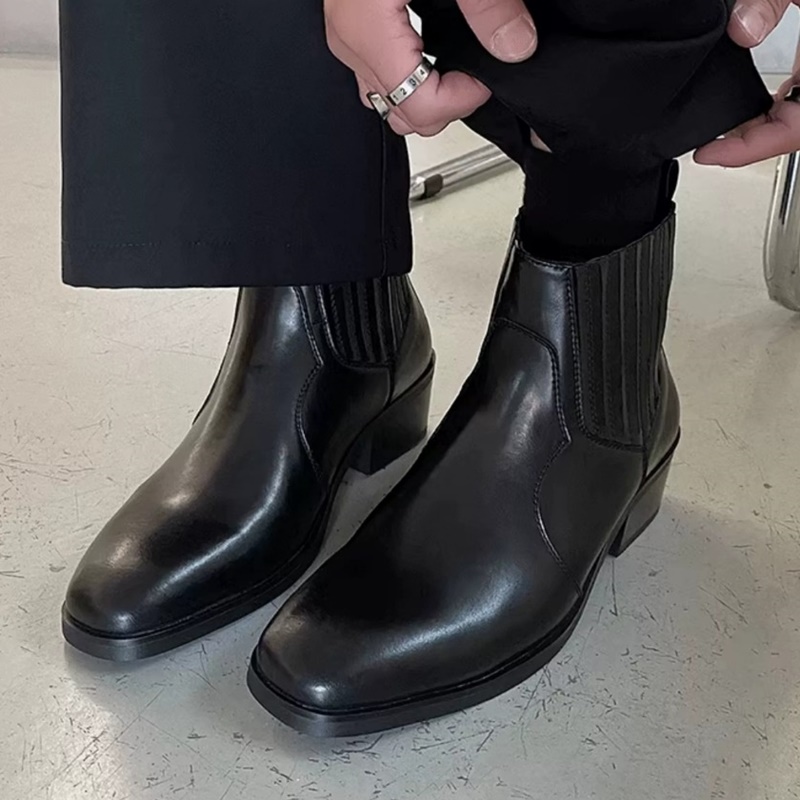Autumn Winter Black Leather Sh - Men'S Shoes With Height Increase review and price
