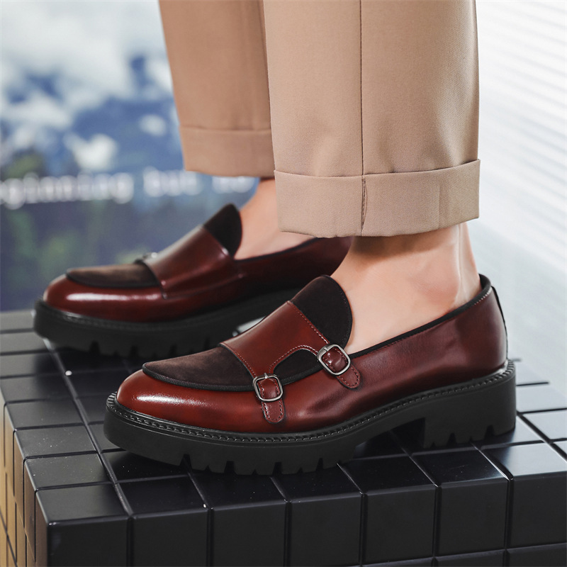 Loafers Men Leather Shoes Thic - Men Shoes Prada review and price