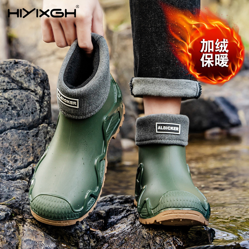 Thickened Men's Rain Boots Out - Men'S Shoes Water Resistant review and price